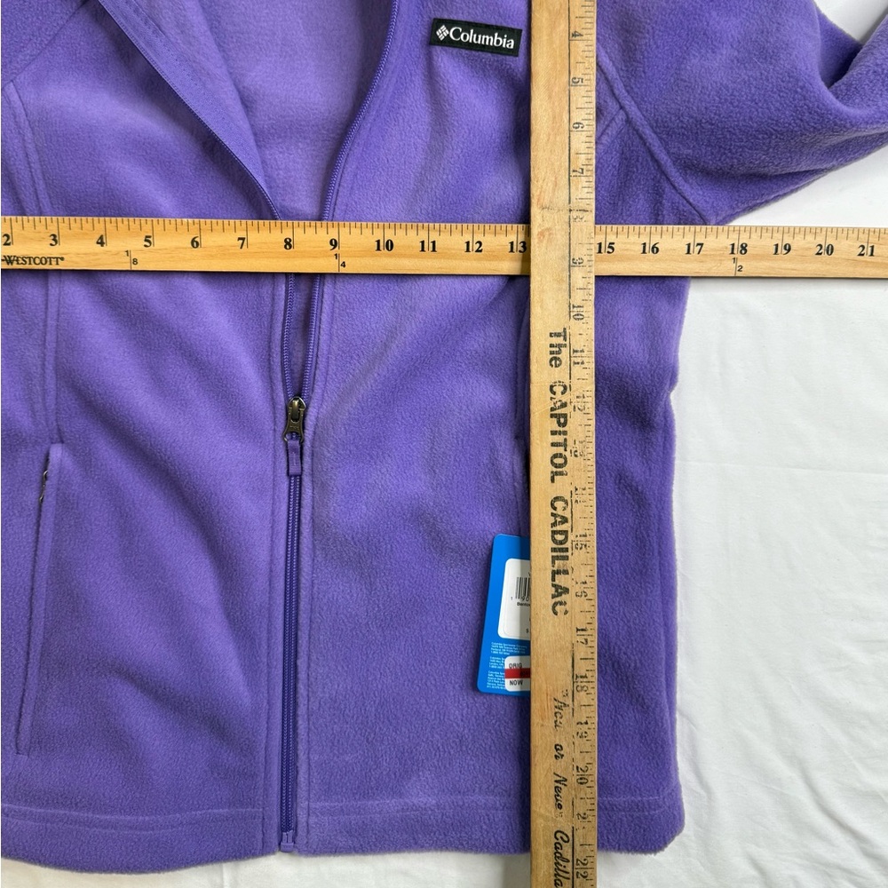Columbia Jacket Girls Large Long Sleeve Full Zip Fleece Outdoors Purple A030725 - Picture 5 of 5